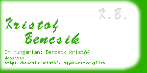 kristof bencsik business card